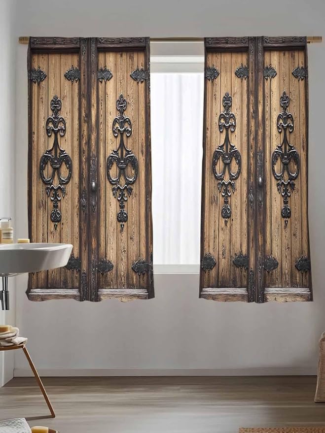 Sheer Curtains 72 Inches Long, Barn Door Semi Sheer Curtains Light Filtering - Image 5