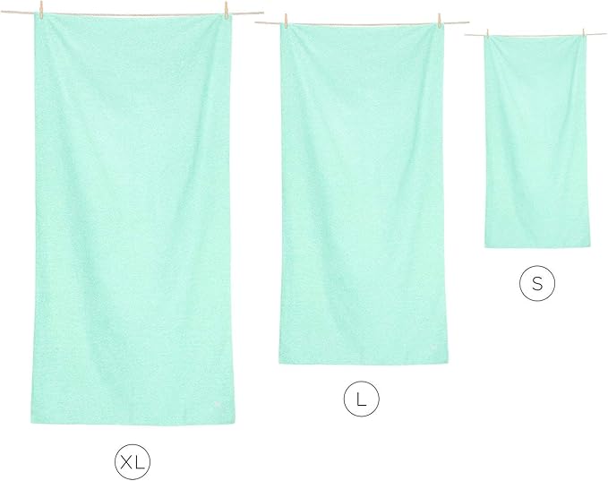 Dock & Bay Beach Towel - Quick Dry, Sand Free - Compact, Lightweight - 100% Recycled - Includes Bag - Rainforest Green, Large (160x90cm, 63x35)