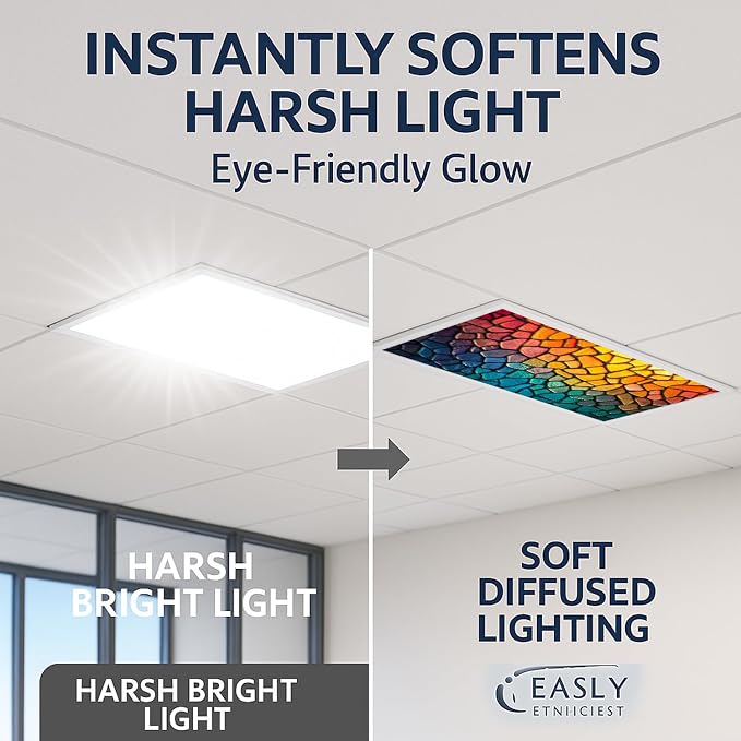 2 Pack Fluorescent Light Covers 4x2 ft Magnetic Light Covers - Image 2