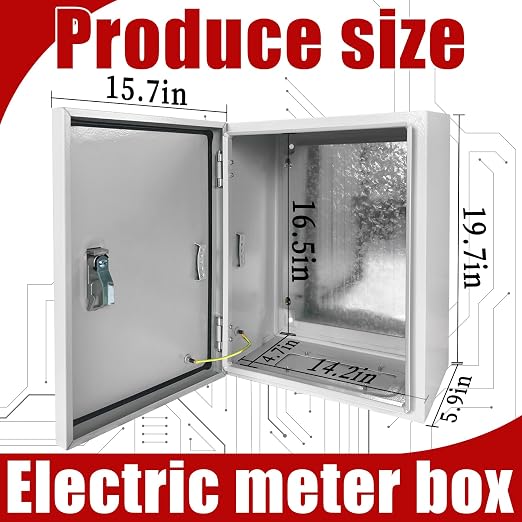 Electrical Box 20 x 16 x 6 Inch Indoor Outdoor Electrical Enclosure Box Steel - Image 2