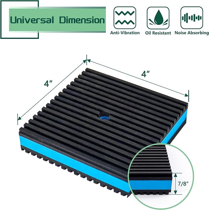 4 Pack Anti Vibration Pads 4" X 4" X 7/8" Heavy Duty Vibration Damping Pads - Image 2