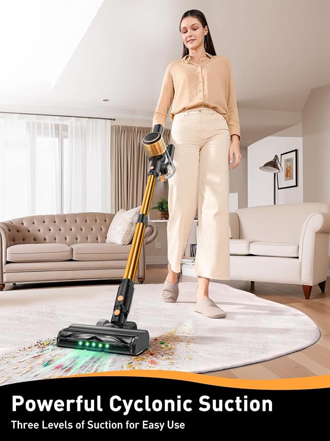 Cordless Vacuum Cleaner, 40Kpa 8 in 1 Powerful Suction Lightweight Stick Vacuum - Image 2