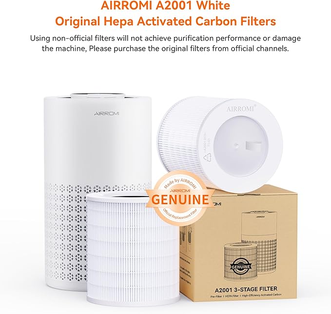 AIRROMI A2001 HEPA Air Purifier Replacement Filter, 3-In-1 Original Filter - Image 2