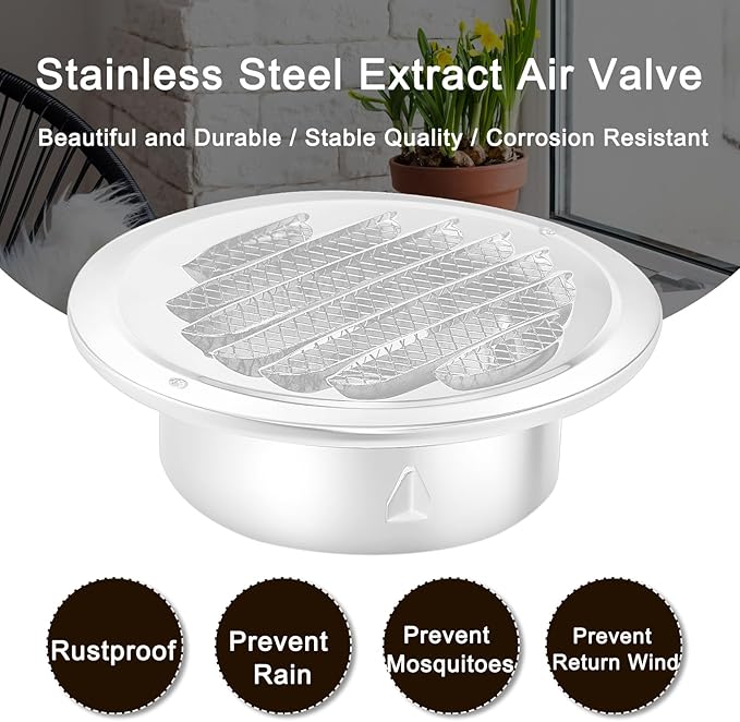 Zonon 12 Pcs Stainless Steel Soffit Vents 4 Inch Round Dryer Vent Cover - Image 5