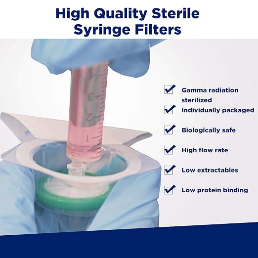 Membrane Solutions 20 Pack Syringe Filter Sterile PES Hydrophilic Filtration - Image 4