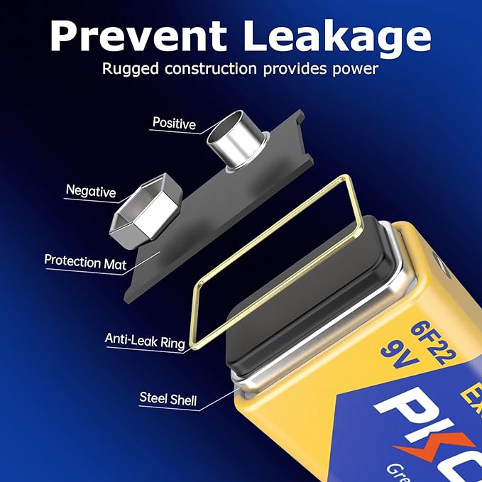 PKCELL 9V Batteries 16 Pack 9 Volt Batteries - Image 3