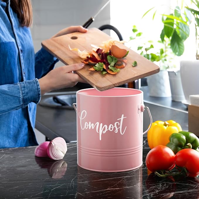 Compost Bin Kitchen, 1.3 Gallon Farmhouse Kitchen Compost Bin Countertop - Image 6