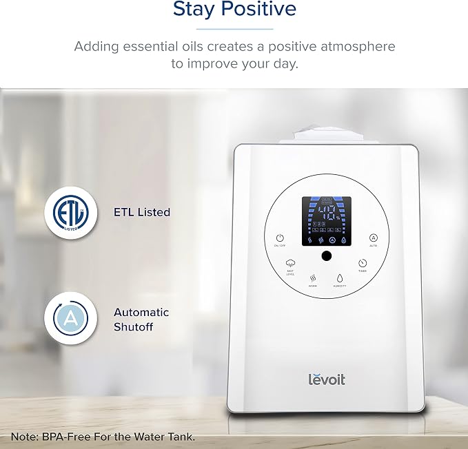 LEVOIT Humidifiers for Bedroom Large Room Home, 6L Warm and Cool Mist - Image 10