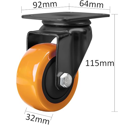 Finnhomy 3 Inch Swivel Casters Wheels Set of 4 Heavy Duty Plate Casters Premium - Image 3