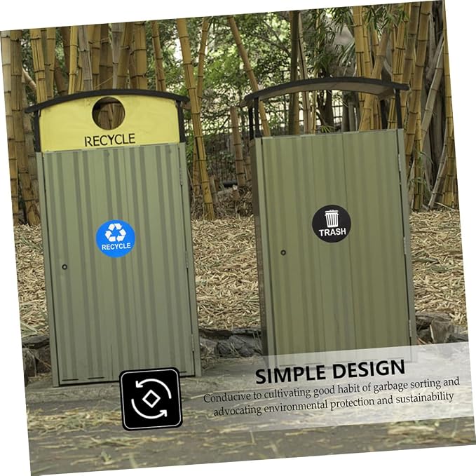 8pcs Trash Can Stickers for Waste Sorting Garbage Classification Decals Black - Image 9