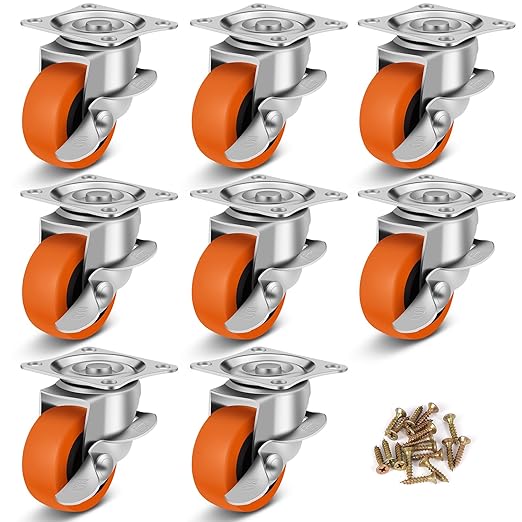 2" Caster Wheels, Casters Set of 8, Heavy Duty Caster by BOSGEOT