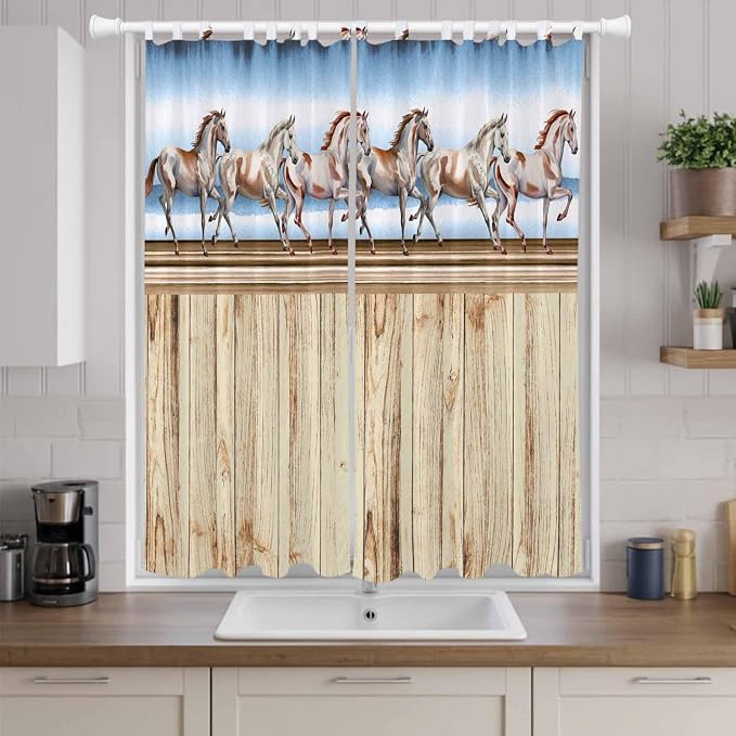 Western Horse Living Room Curtains 84 Inch Length, Window Curtains Tab Top - Image 9