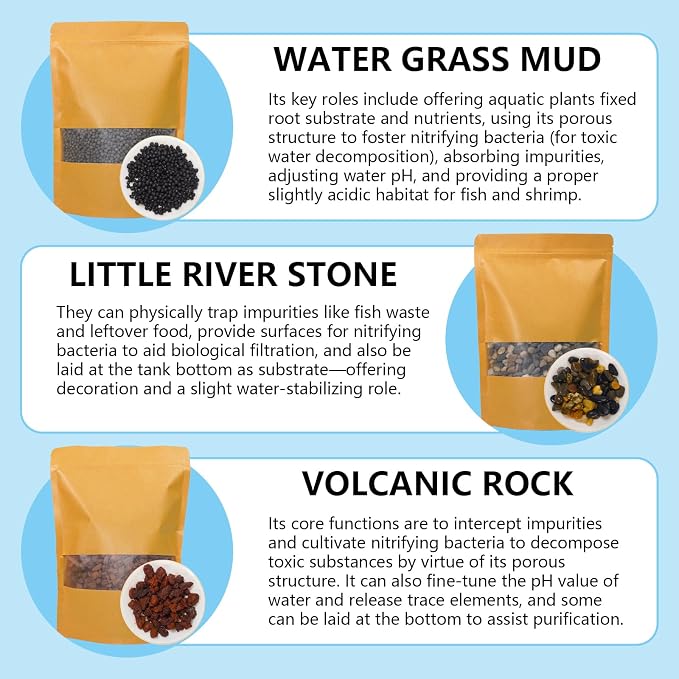 3-in-1 Low Maintenance Aquarium Filter Bio Media: Volcanic Rock, Natural Gravel - Image 5