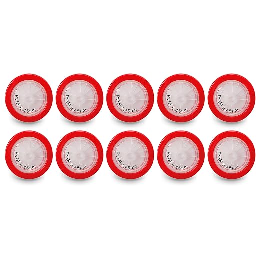 PVDF Membrane Syringe Filter 25mm Diameter 0.45um Pore Size Syringe Lab Filter by AMTAST