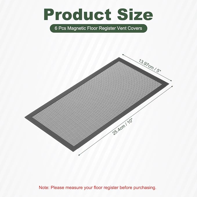 YOKIVE 6 Pcs Magnetic Floor Vent Covers, Floor Register Cover PVC Mesh Air Vent - Image 2