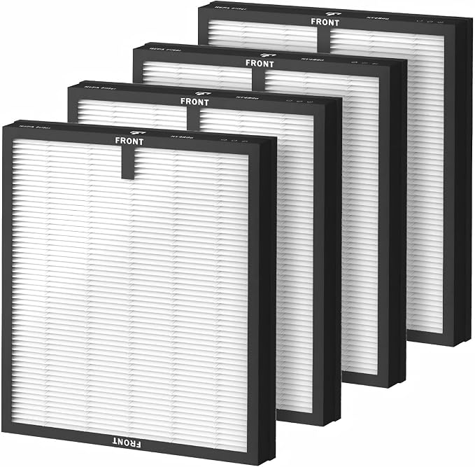 4 Pack HY4866 HEPA Air Purifier Replacement Filter，Compatible by Unknown