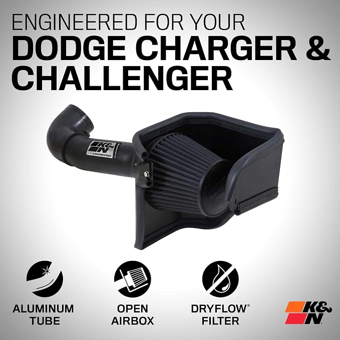 K&N Cold Air Intake System: Dry-Flow Air Filter, Increase Performance & - Image 2