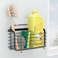 Black Kitchen Sink Caddy Organzier, Sponge Holder for Kitchen Sink, Metal High Brush Holder, Dish Sponge Holder Basket for Sponges, Scrubbers, Dish Soap Bottles Wall Mounted/Countertop