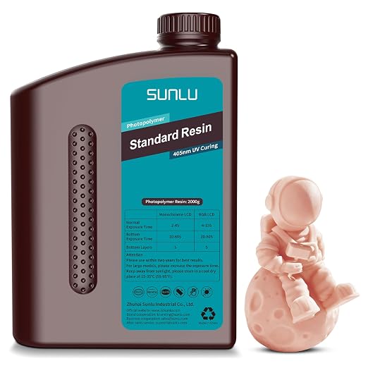 SUNLU 3D Printer Resin 2kg, Fast Curing Standard 3D Resin by SUNLU
