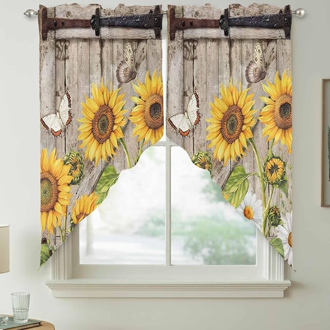 Farmhouse Sunflowers Swag Valances - Image 7