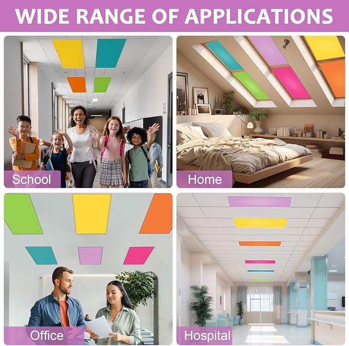 QOUBAI 6PCS Fluorescent Light Covers, 4x2 Feet Magnetic Light Cover Fluorescent - Image 6