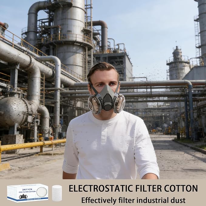 Respirator Cartridges’ 40PCS Spare Dust Pads, Respirator Mask's Filter Cotton - Image 6