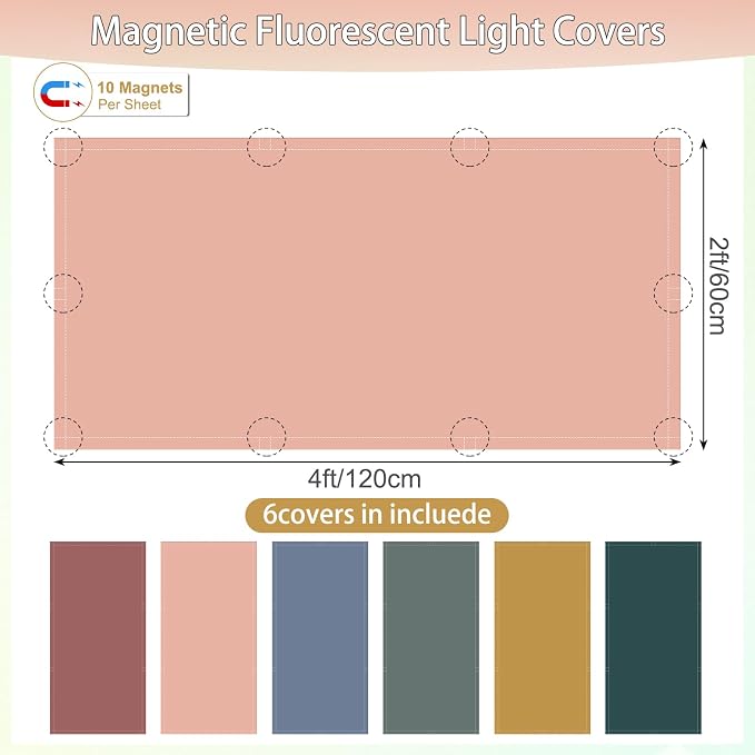 6pcs Magnetic Fluorescent Light Covers - Image 2