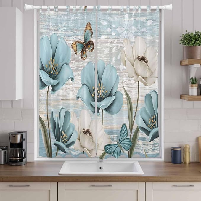 Spring Floral Living Room Curtains 84 Inch Length, Window Curtains Tab Top - Image 9