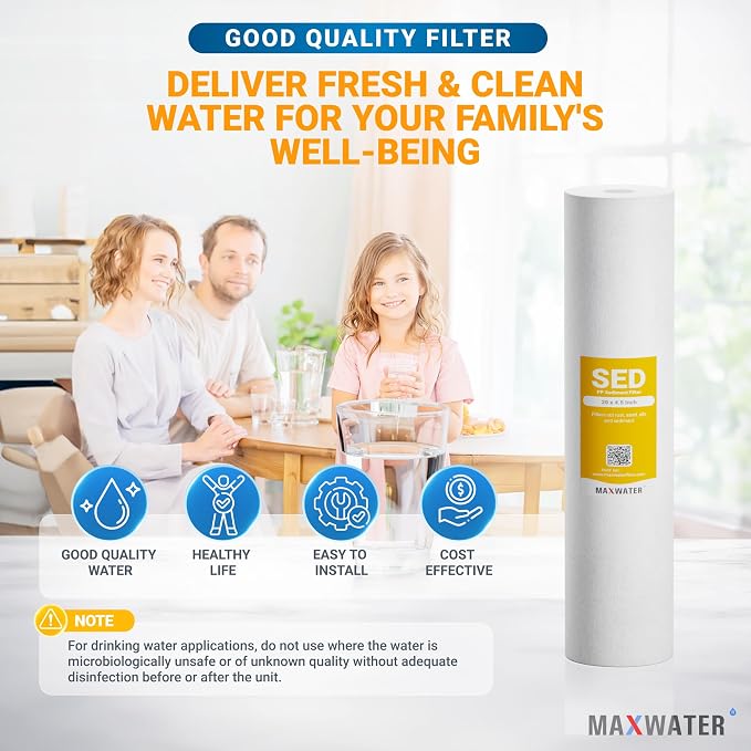 Max Water 5 Micron 20 x 4.5 Sediment Filter 20 inch Whole House BB Water - Image 6