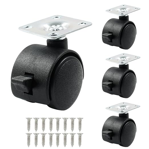 4pcs 1 Inch Swivel Caster Wheels, Heavy Duty Swivel Plate Casters Wheel - Image 5