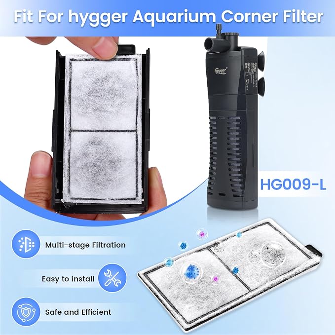 hygger HG009 Aquarium Filter Replacement Carbon Filter Cartridges 4 Pcs - Image 2
