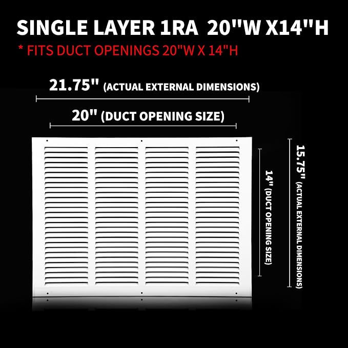 Vent Cover 20 x 14, Air Return Vent Cover, Flat Vent Cover, Rejillas De Aire - Image 2