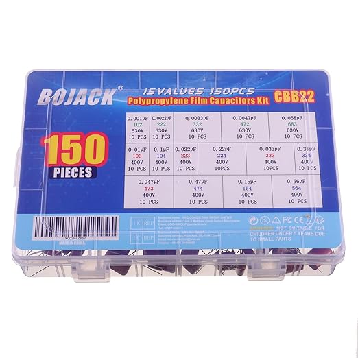 BOJACK 15 Values 150 Pcs Metallized Polypropylene Film DC Capacitor 400V/0.01uF - Image 5