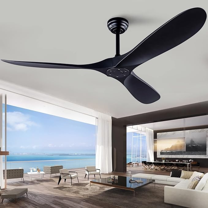 QUTWOB 60" Ceiling Fan with Remote Control No Lights, Modern Reversible DC by QUTWOB