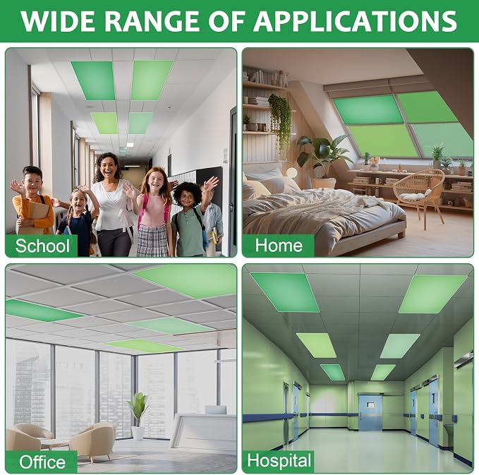 QOUBAI 4PCS Fluorescent Light Covers, 4x2 Feet Magnetic Light Cover Fluorescent - Image 7