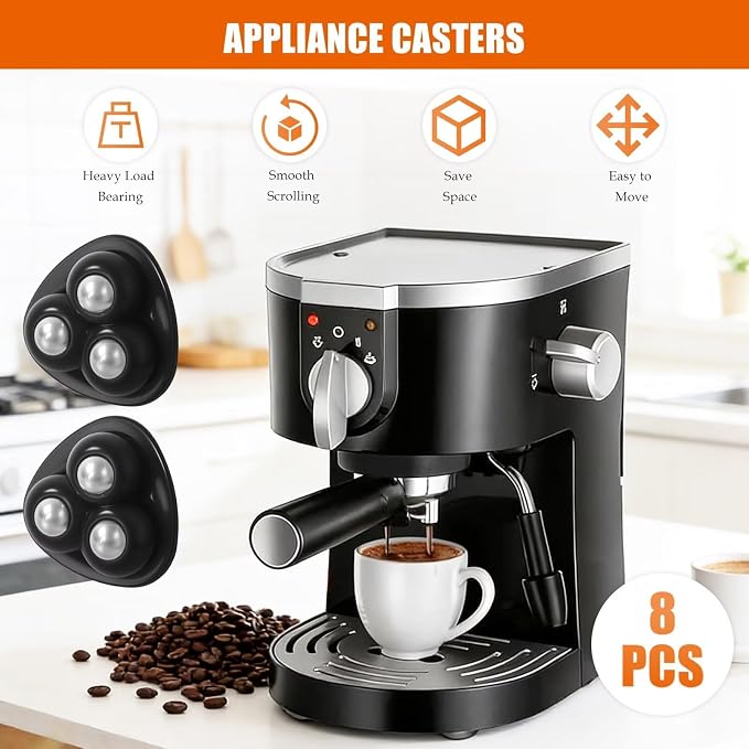 Homesweet Heavy-Duty Appliance Casters 8-Pack – 360° Rotating Furniture Sliders - Image 5