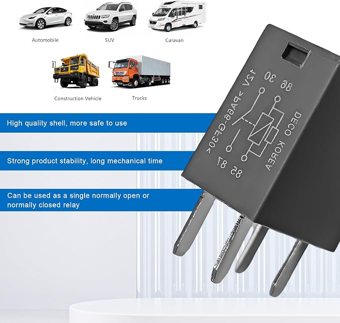 2PCS Car Air Conditioning Relay, 12VDC 40A 13500114/8385 Multi Purpose Quick - Image 3