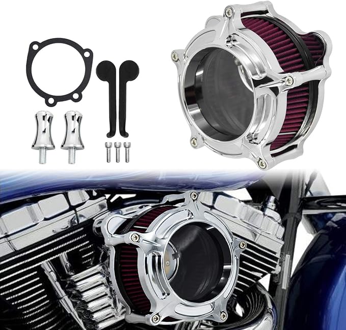 HDBUBALUS Motorcycle Air Filter Cleaner Intake Filter System Kit by HDBUBALUS