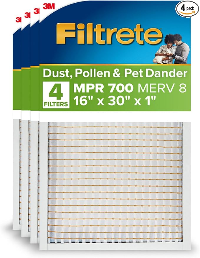Filtrete 16x30x1 AC Furnace Air Filter, MPR 700, MERV 8, Tough on Pollen by Filtrete