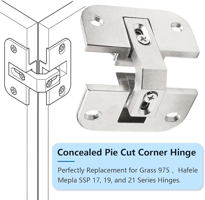 Adjustable Pie Cut Corner Hinge 343.90.710 Lazy Susan Hinges Replacement - Image 5