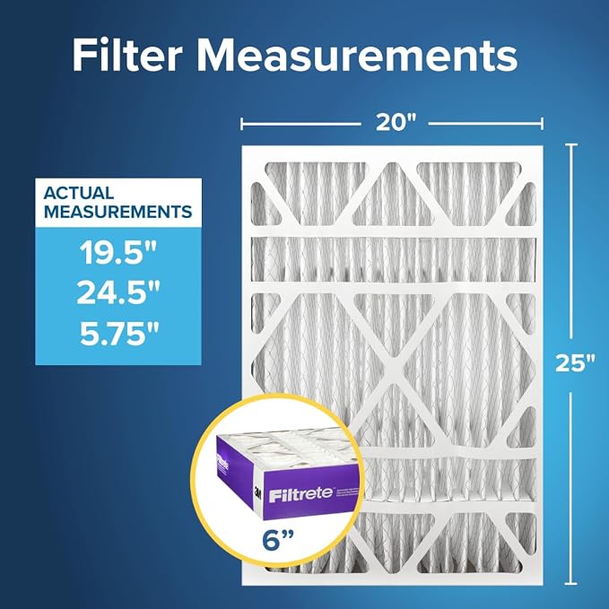 Filtrete 20x25x6 AC Furnace Air Filter, MPR 1550, MERV 12, Fits Honeywell - Image 2