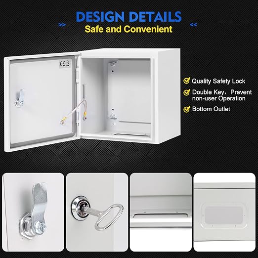 Outdoor Electrical Box, Steel Junction Box 24X16X10'', NEMA 4X Electrical - Image 4