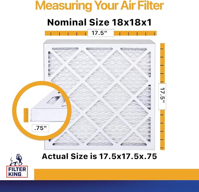 Filter King 18x18x1 Air Filter | 6-PACK | MERV 13 HVAC Pleated A/C Furnace - Image 2