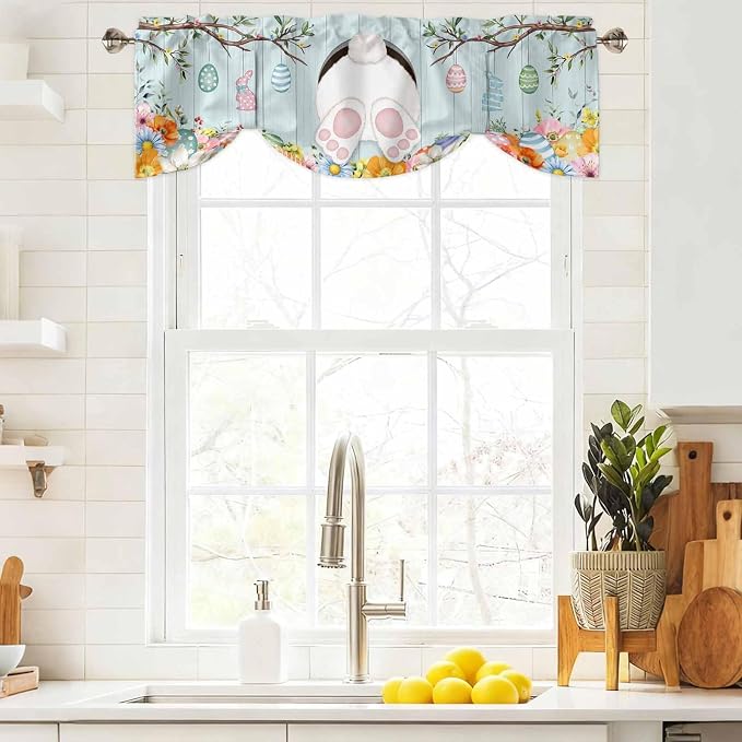 Easter Bunny Tie Up Valance Curtains - Image 9