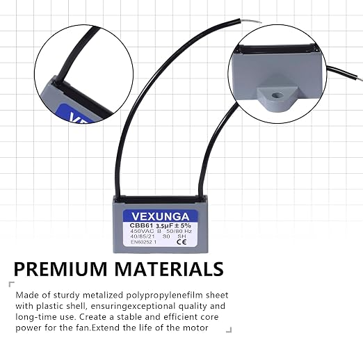 VEXUNGA CBB61 Fan Capacitor 3.5uF 450 Volt Ceiling Fan Capacitors Replacement - Image 5