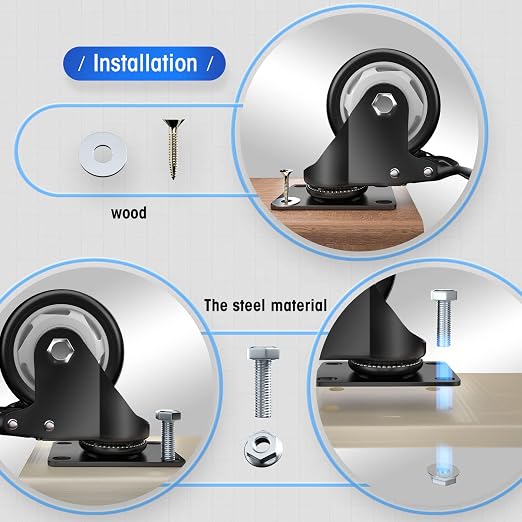 3" Swivel Plate Casters, 1000Lbs Capacity - Image 3