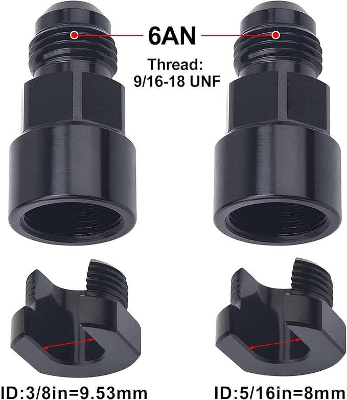 EVIL ENERGY 6AN Male to 3/8" & 5/16" Quick-Disconnect Female EFI Fuel Rail - Image 2