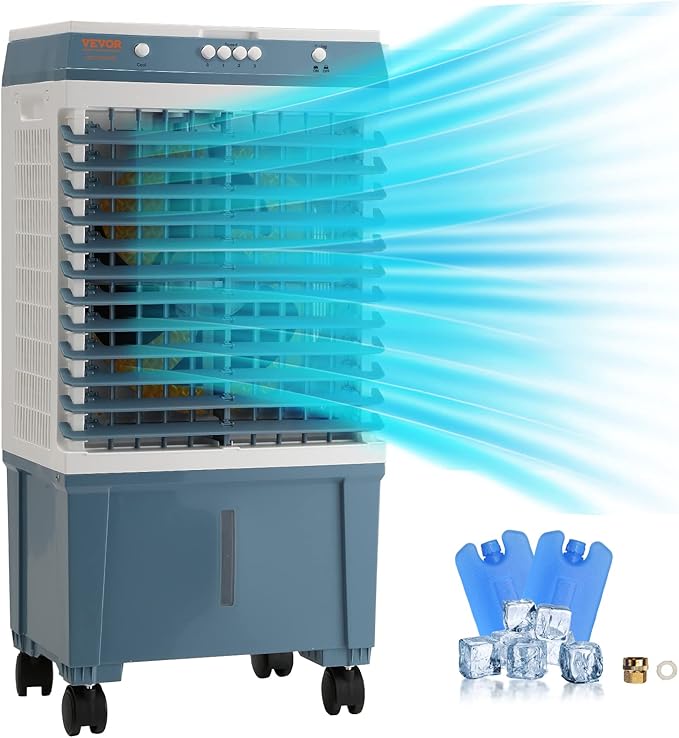 VEVOR Evaporative Air Cooler, 1400 CFM 11X31 inch Air Cooler, 3 Speeds Cooler by VEVOR