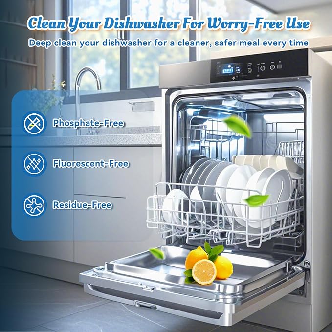 Dishwasher Cleaner Tablets Deodorizer-48 Pack Deep Cleaning Dish Washer - Image 5