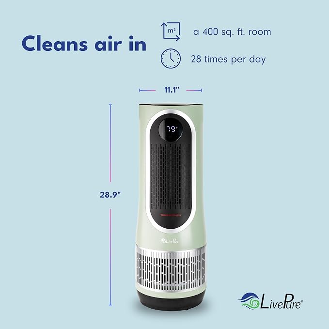 LivePure 3-in-1 LP500 Clean Heat Air Purifier & Electric Heater – Oscillating - Image 7